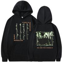 O Negative spalio rūdžių gobtuvas Gotikinio metalo roko grupės džemperis Vyriškas vintažinis hip hopo permatomas ilgomis rankovėmis gobtuvas Unisex M black