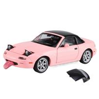 1/32 Mazda MX5 MX-5 lydinio liejimo žaislinio automobilio modelis Su garsu ir šviesa Atitraukiamas Vaikų žaislas Kolekcionuojamas daiktas Gimtadienio dovana rožinė