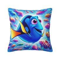 Dory And Finding Nemo Film Throw Pillow Covers Home Decorative Modern Disney Anime Cushion Decoration Salon Square Pillowcase 12x12Inch blue