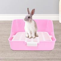 Pet Toilet Corner Cage Indoor Training Cleaning Tool Plastic Potty Trainer for Bunny, Hamster, Pink 11x11x8in pink