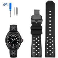 Silikoniniai laikrodžio priedai Dirželis Tag Heuer Racing F1 WAZ2113 Sportinių laikrodžių serijai Guminis Vyriškas juodas Laikrodžio dirželis 22mm 22mm gray