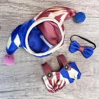 For 10cm LABUBU Clothes Circus Throwing Joker Outfit Labubu4.0 Moon Shadow Mask clothing set decoration replace DIY accessories blue
