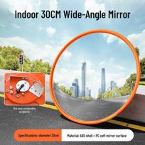 80CM Outdoor Traffic Wide-Angle Convex Mirror, Indoor Black Back Anti-Theft Mirror white