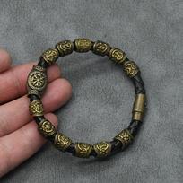 Norse Runes Bracelet Vikingo 3pcs /11pcs/13Pcs/15pcs Runes Beads Vegvisir Compass Amulet Viking Bracelet Slavic Accessorier length 19cm gray