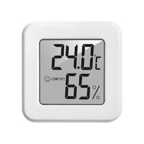 White Mini Electronic Temperature and Humidity Meter Car Thermometer with Smiling Face Display Refrigerator Thermometer balta