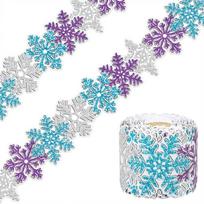 10m Snowflake Classroom Borders Back-to-School Bulletin Board Trim Decorations Scalloped Bulletin Board Borders 1 white