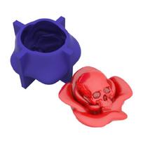 Rose Flower Skull Silicone Mold Epoxy Resin DIY Decoration Making Soap Candle 1 blue