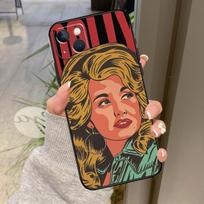 Dolly Parton dėklas iPhone 17 Pro Max 16 15 13 12 11 14 Pro Max Plus 13 12 Mini 16e 17 Air galiniam dangteliui iPhone 14 brown