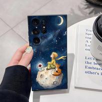 Mažasis princas telefono dėklas Samsung S26 Ultra S25 Edge Ultra S23 S22 S21 S20 Ultra Plus S24 Fe Stiklinis dangtelis Samsung S21 FE gray