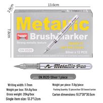 8520 Liquid Ink Metal Marker Pen: Waterproof, Non-Bleeding, Soft Tip, Ideal for Students and Art Drawing gray