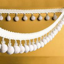 1 Meter Pompom Trimmings Bobble Tassel Pom Pom Ball Fringe Ribbon Lace Fabric DIY Upholstery Sofa Curtain Sewing Accessory 1M beige