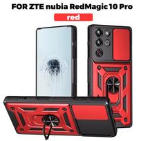 Funda for ZTE Redmagic 10 Pro Case Slide Camera Ring Stand Protection Cover for ZTE Red Magic 10 Pro Plus + Shockproof Capa ZTE nubia Red Magic 10 Pro+ black