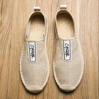 Lininiai vyriški laisvalaikio batai Loafers Vyriški papločiai Audimas Žvejo batai Vyriški rankų darbo aukštakulniai Espadrilės Elegantiški vairavimo batai Vyriški 41 white