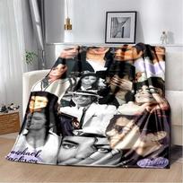 Popmuzikos Michael Jackson Spausdinamas Flanelinis pledas Minkštas Jaukus Šiltas Pledas Svetainei Namų Dekoras Gimtadienio Dovana 75cmx90cm gray