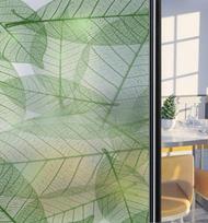 Customized Frosted Stained Glass Window Film, Art Deco Design Leaves,Static Cling, Remove Door Sticker,Home Decor (as the picture,40X60cm) gray