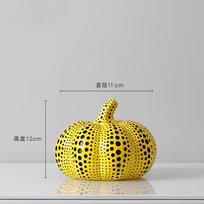 Moliūgas Kusama Yayoi Ornamentai Moderni Skulptūra Taškuota Pelėda Paukštis Menas Namų Interjero Dekoras Biuro Menas Vestuvės Kalėdos yellow