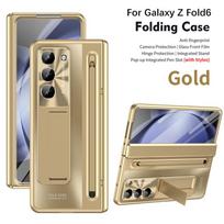 360 laipsnių pilnos apsaugos vyrių dėklas, skirtas Samsung Z Fold 8 Ultra 7 6 5 4 3 /Z TriFold, su lietimui jautriu rašikliu, sulankstomu dangteliu, grūdinto stiklo plėvele, stoveliu Opp Bag&For Samsung Galaxy z fold 4 auksas