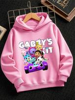 CatRat Gabby's Dollhouse Kids Pullover Hoodie Summer Cute Crewneck Street 3-14 Years 150 white