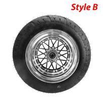 225/40-10 bekamerė padanga su 10 colių lydinio ratlankiu Citycoco elektriniam paspirtukui Harley elektriniam automobiliui X7 priekiniams ratams Stora padanga Style B Rim gray