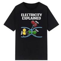 Ohms Law Ohm Electronic T Shirt Novelty Electrical Engineer Graphic Tee WoUnisex Unisex Boy Classic Shirt Streetwear Ropa Hombre Tops 5XL įvairiaspalvis