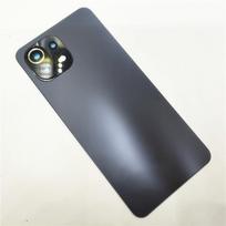 Skirta Xiaomi Mi 11 Lite 4G 5G Baterijos Dangtelis Galinis Stiklo Skydelis Galinis Korpusas Su Kameros Lęšio Keitimas+Lipdukas juoda