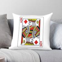 King Of Diamonds Playing Card Square Pillowcase Polyester Linen Velvet Pattern Zip Decorative Room Cushion Cover 45x45 45X45CM