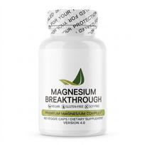 Magnio proveržio papildas - Aukščiausios kokybės 7-in-1 magnio kompleksas su vitaminu B6 - Veganiškas, be GMO (60 daržovių kepurėlių) 1pack