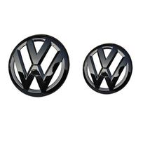 for Volkswagen VW Golf 6 7 7.5 8 MK6 MK7 MK8 2pcs ABS Car Front Grill Emblem Rear Trunk Badge Logo  Sticker Emblem HJ3 GOLF 10-13 MK6 black