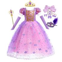 Vaikų Mergaitės Rapunzel Suknelė Vaikams Pasakų Pasipuošimas Karnavalinė Mergaitė Princesės Kostiumas Gimtadienio Šventės Suknelė Apranga Drabužiai 2-10 Metų 3T (Tag110) pink