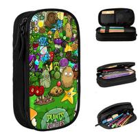 Plants-vs-Zombies Funny Game Accessories Pencil Case Large-capacity Office Supplies Pencil Box Gift 21x10.5x5cm green