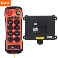 LCC QA600 6 mygtukų pramoninio krano nuotolinio valdymo pultas, belaidis radijo krano jungiklis, keltuvo bėgių krano keltuvo valdiklis AC DC36-450V