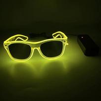 Šviečiantys LED akiniai Šviesos Rave vakarėlių akiniai su LED apšvietimu LED akiniai nuo saulės Vestuvių vakarėlio aksesuarai SG05 yellow