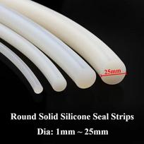 Diameter meter M Solid silicone cord diameter 1mm ~ 25mm White rubber gasket trim seal strip O-ring Waterproof High temperature resistant 7mm white
