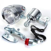 12V Voltage Bicycle Headlight Kit Friction Drive Motorized Bike Light Kit  Bicycle Lighting 1Set gray