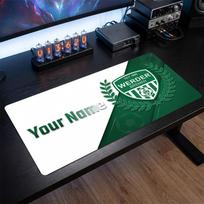 Werder Bremen FC Custom Large Mouse Pad, Personalized Name Text Print, Football Logo Non‑Slip Desk Mat Gaming Gift 30cmx60cm blue
