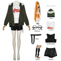 Futaba Sakura Cosplay Kostiumas perukas Moteriškas Helovino Pilnas Rinkinys Vienodas Kostiumas Laisvalaikio Paltas Marškiniai Akiniai Ausinės anime cosplay M black