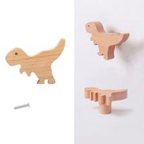 Dinozaurų medinės durų rankenos, spintelių stalčių rankenėlės, vaiko kambarys Style 3