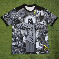 Brazilija Jėzus Kristus Atpirkėjas Specialus Leidimas Marškinėliai Vyriški Greitai Džiūstantys Sportiniai Trumpomis Rankovėmis T-shirt Futbolo Treniruočių Marškinėliai 2026 M white