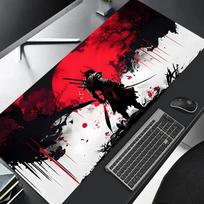 Japan Samurai Black Mouse Pad Large Computer Gamer Table Mat Laptop Desk Mats PC Mousepad 900x400 Non-slip Rubber keyboard Pads 30cmx80cm