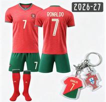 26-27 Ronaldo #7 Marškinėliai Atminimo Naujas Portugalijos Namų Komplektas su išskirtiniais aksesuarais #16