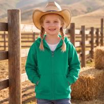 Kids' -Lined Zip-Up Hoodie with Patch Pockets Color 150 žalia