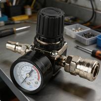 Air Regulator with Gauge 140 PSI Compressor Square Body Pressure Reducing Control