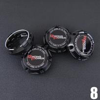 4 vnt. JDM sportinio ratlankio dangtelio spaustukas 56 mm lenktyninio sportinio MFHXDRYT emblemos lipdukas ratlankio centriniai dangteliai juodas ir sidabrinis
