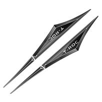 2Pcs for Volkswagen VW T-ROC Touran Rline GTI Golf 7 MK8 Scirocco 3D Alloy J219 Knife Emblem Car Body Side Door Blade Fender Sticker juoda