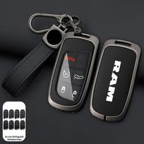 Vintažinė oda Dodge RAM 1500 2500 3500 Automobilio Nuotolinio Rakto Dėklas Fob Dangtelis Apsauginis Laikiklis Korpusas Automobilinis Raktų Pakabukas Aksesuarai black