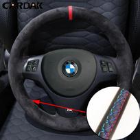 Individualizuota automobilio vairo apdaila iš minkšto zomšo BMW E81 E90 Pack M Sport M3 E91 E92 E93 E87 E82 E88 X1 E84 red marker