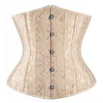 Women Steel Boned Jacquard Waist Trainer Corset Body Shaper Waist Cincher 6XL abrikosas