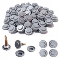 400 vnt. stogo varžtų dangteliai: M8 Šešiakampės galvutės plastikiniai dangteliai - Atsparūs UV spinduliams ir oro sąlygoms Uždedami sandarikliai metaliniams stogams, dailylentėms, lauko statybos projektams gray