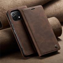 11 Lite 5G NE dėklas, skirtas Xiaomi Mi 11 Lite 5G NE 11i Cover Funda Xiomi 11 11T 12 Pro Odinė piniginė CASEME Atverčiamų kortelių lizdų dėklai Xiaomi Mi 11i kava