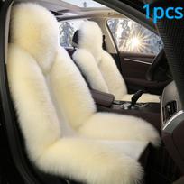 1vnt avikailio kailio automobilio užvalkalas Universalus vilnos automobilio pagalvėlė priekinė automobilio sėdynės užvalkalas Automobilio priedai Automobilio modelio automobilio interjeras Kalėdinė dovana Seat cushion sets of balta